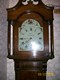 CLOSE UP of previous clock. 30 hour longcase clock, 7ft plus tall, oak case, early 19th century painted arch dial POA